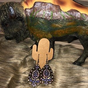 Purple drop earrings homemade